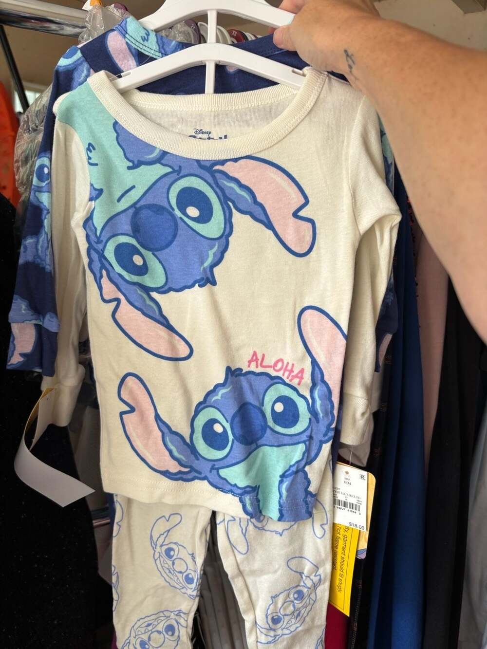 Disney Stitch Long Sleeve Snug Fit Cotton Pajamas Set 2-Pack Size 18M